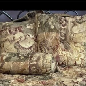 - Vintage Burlington Normandy Damask Queen Decorative Pillows